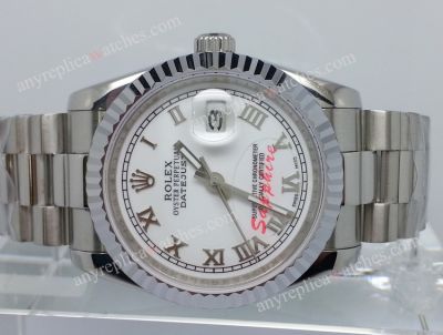 Copy Rolex Datejust Watch President White Roman Men Watch